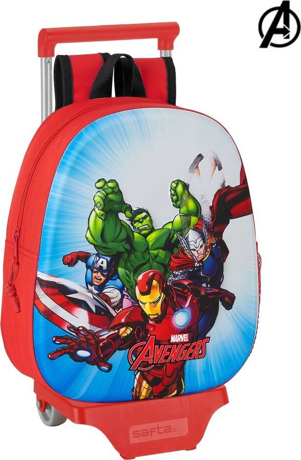 Avengers Plecak szkolny 3D z kółkami 705 The Avengers Czerwony 1