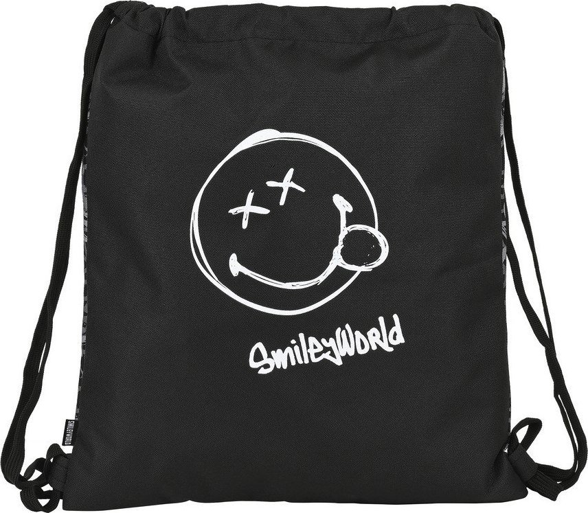 Smiley Worek na buty ze sznurkami Urban Flow Smiley Urban flow Czarny (35 x 40 x 1 cm) 1