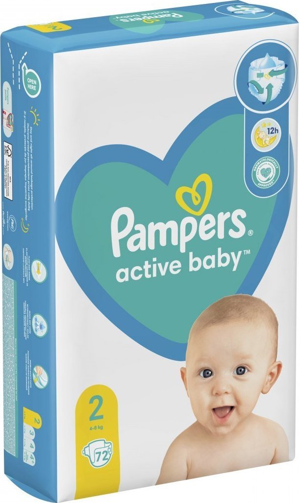 Pampers Pieluszki Active Baby 2, 4-8 kg, 72 szt. 1