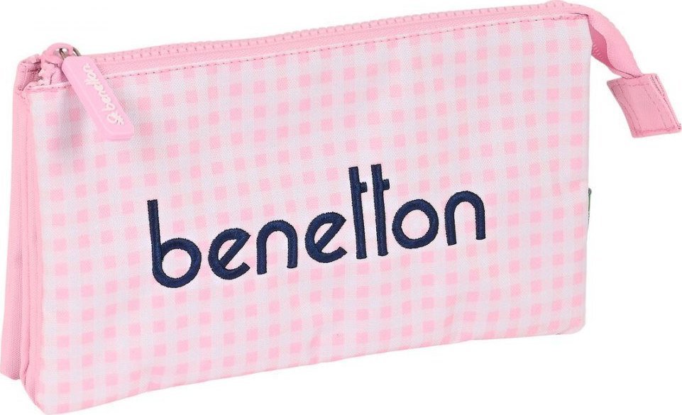 Piórnik Benetton Piórnik Potrójny Benetton Vichy Różowy (22 x 12 x 3 cm) 1