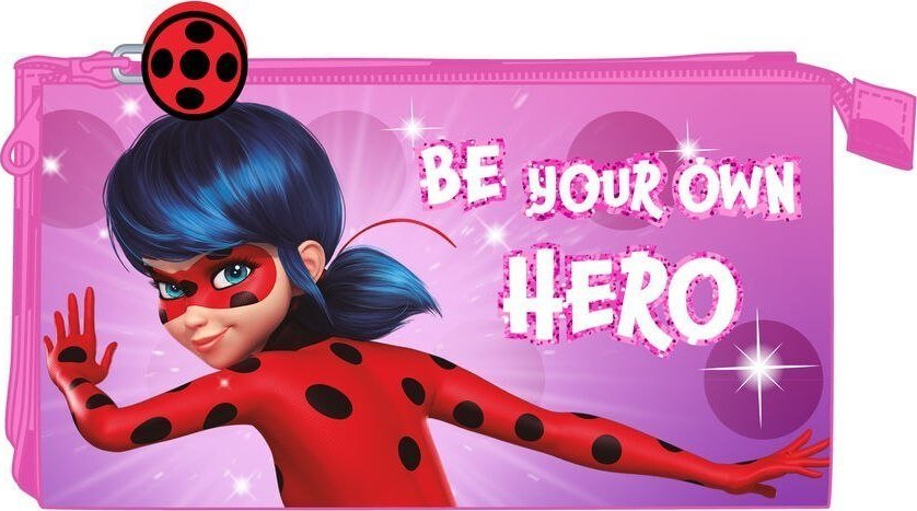 Piórnik lady bug Piórnik Potrójny Lady Bug Fuksja (22 x 12 x 3 cm) 1