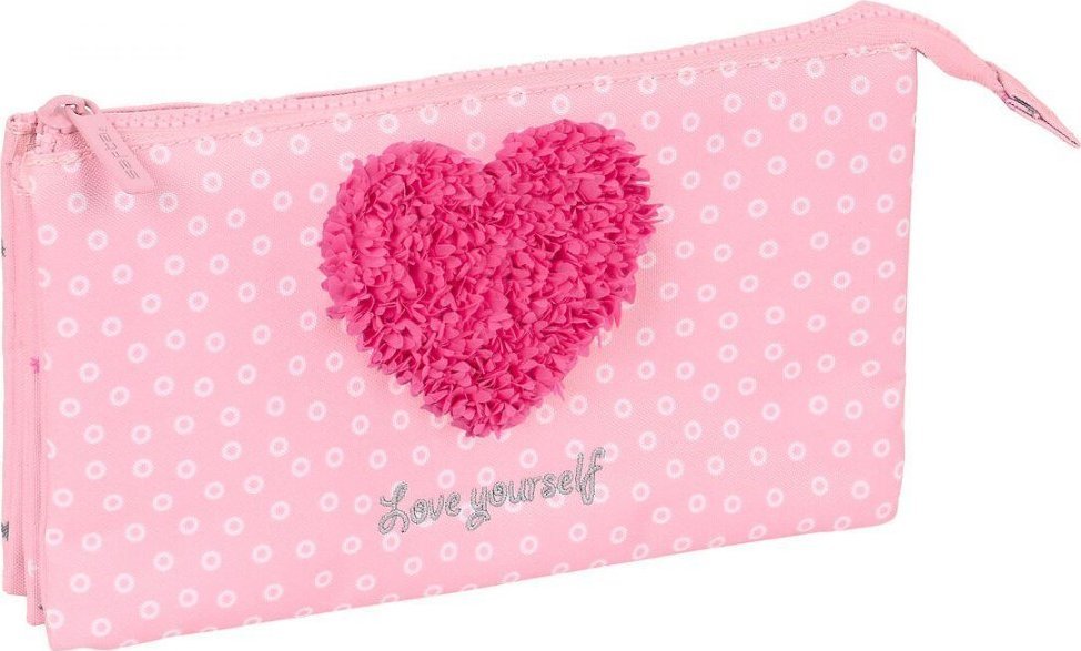 Piórnik Safta Piórnik Potrójny Safta Love Yourself Różowy (22 x 12 x 3 cm) 1