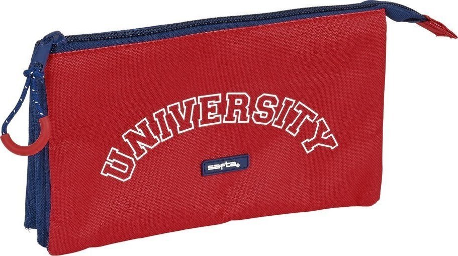 Piórnik Safta Piórnik Potrójny Safta University Czerwony Granatowy (22 x 12 x 3 cm) 1
