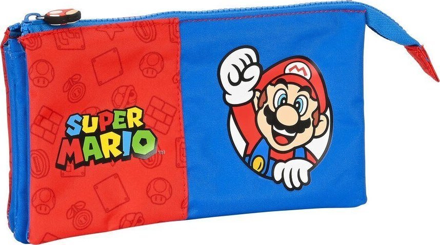 Piórnik Super Mario Piórnik Potrójny Super Mario Czerwony Niebieski (22 x 12 x 3 cm) 1