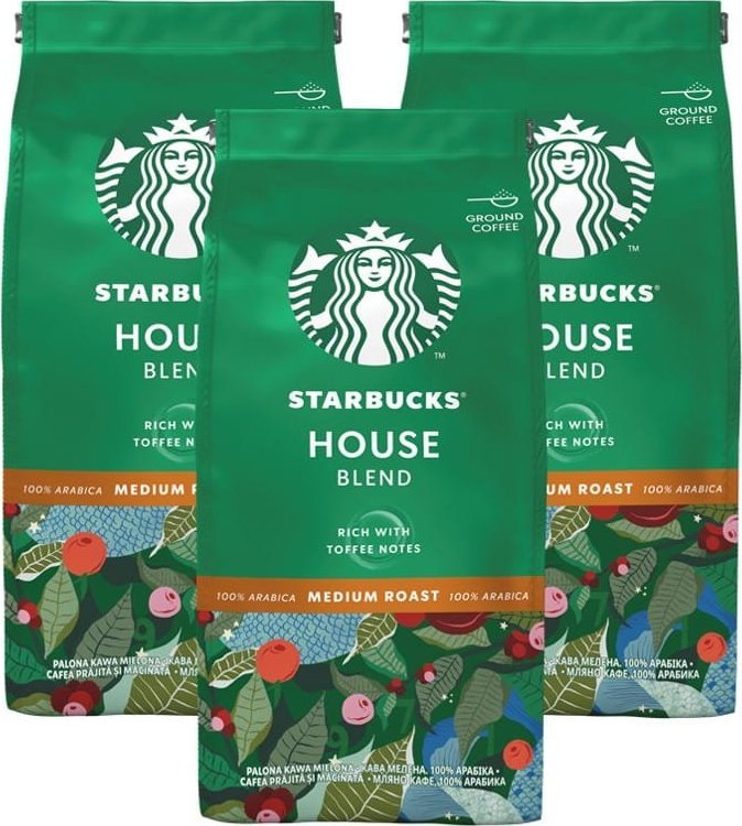 Kawa mielona Starbucks STARBUCKS House Blend Medium Roast mielona 3x200g 1
