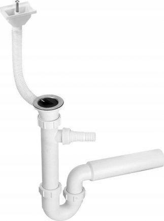 Syfon McAlpine Syfon zlewozmywakowy rurowy 11/2x50mm z podłączeniem pralki lub zmywarki ,spust z przelewem 1