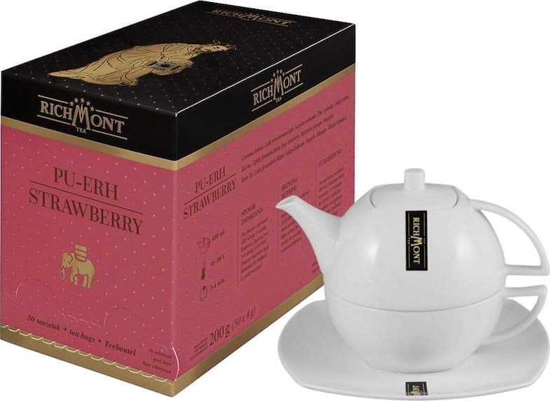 Richmont Herbata Richmont Pu Erh Strawberry 50x4g + dzbanek Duo 1