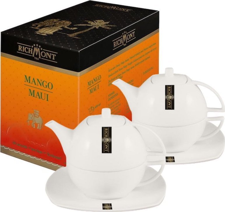 Richmont Herbata Richmont Mango Maui 50x4g + dwa dzbanki Duo 450 ml 1