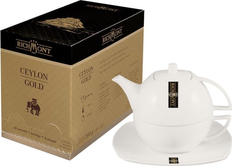 Richmont Herbata Richmont Ceylon Gold 50x4g w zestawie z dzbankiem Duo 1