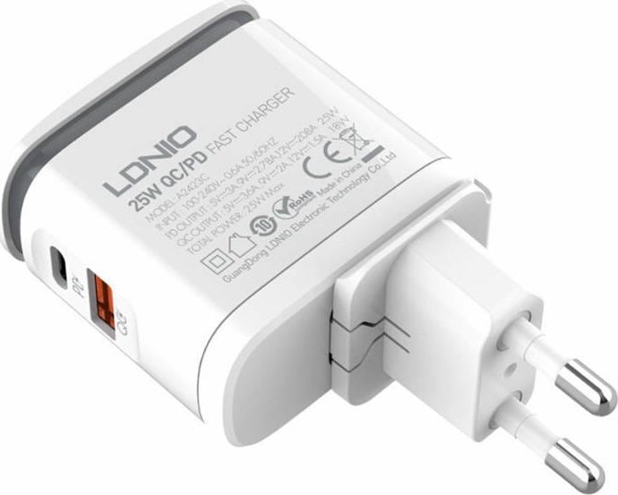 Ładowarka LDNIO 1x USB-A 1x USB-C 3 A (A2423C EU) 1
