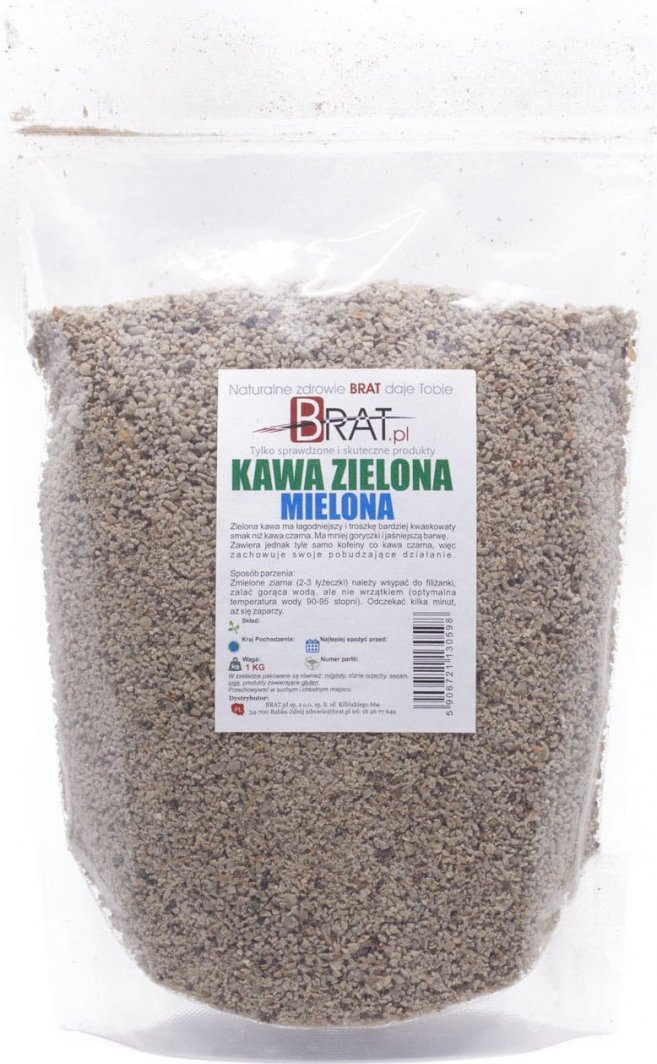 Kawa mielona BRAT.PL Zielona kawa mielona 1kg BRAZYLIJSKA odchudzanie 1