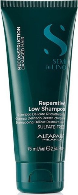 Alfaparf Alfaparf Semi Di Lino Reparative regenerujący szampon do włosów zniszczonych, podróżny 75ml 1