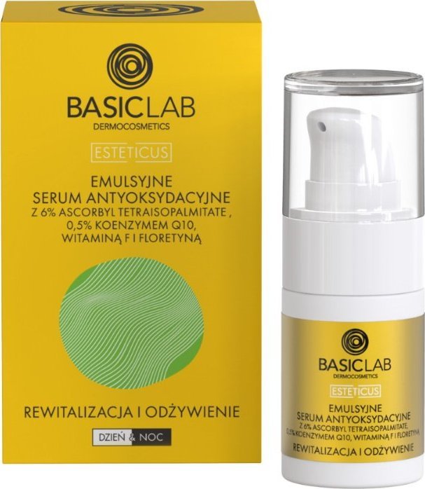 Basiclab BasicLab Emulsyjne serum antyoksydacyjne z 6% Ascorbyl Tetraisopalmitate 15ml 1