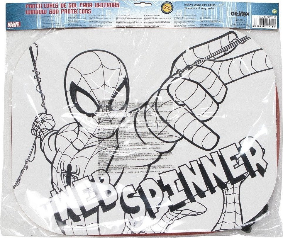 Set De Table Enfant Marvel Spiderman Avec 2 Chaises Et Parasol – Dimensions Table 50x50x48cm, Parasol 110cm, Métal Et Polyester