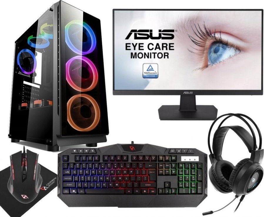 Komputer Vist RGB VR6, Core i5-10400F, 16 GB, Radeon RX 580, 1 TB M.2 PCIe Windows 10 Pro 1