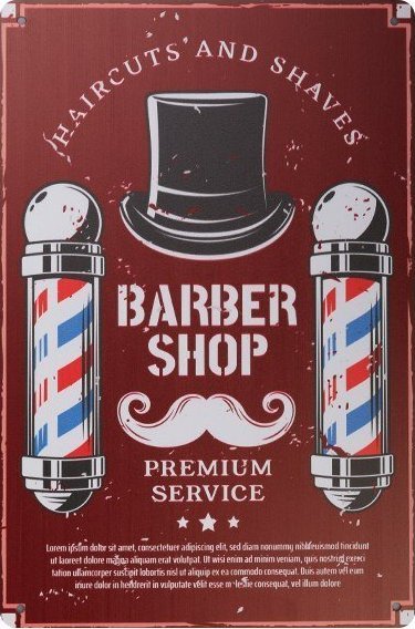 Activeshop TABLICA OZDOBNA BARBER B030 1