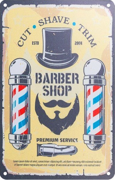 Activeshop Tablica ozdobna barber B018 1