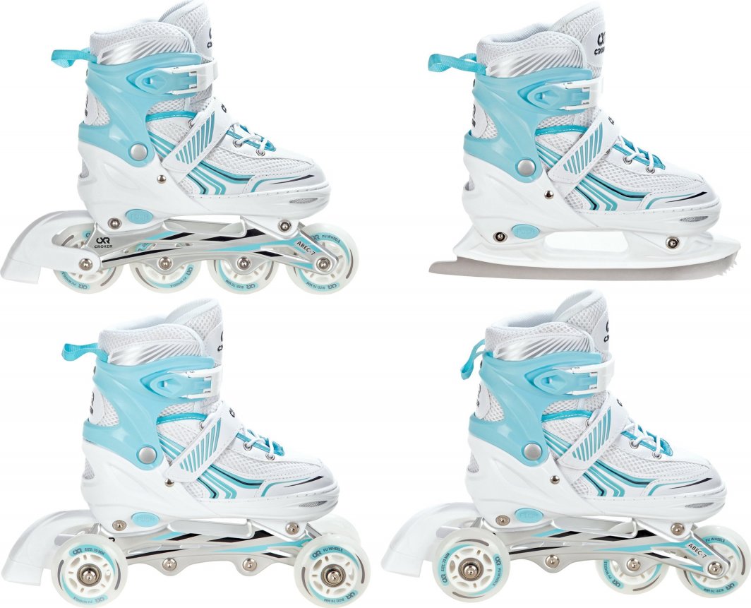 Rolki Croxer Rolki Łyżwy 4w1 Croxer Optima White/Mint 35-38 1