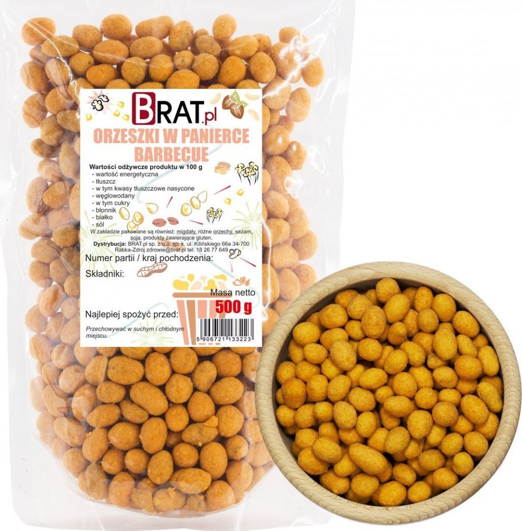 Brat ORZECHY orzeszki ziemne w panierce barbecue 500g 1