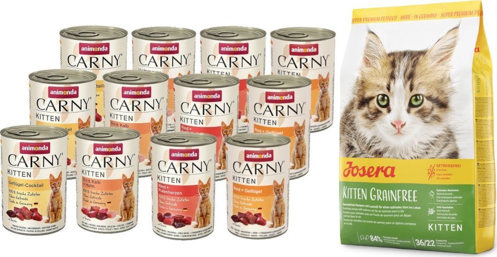 Animonda ANIMONDA Cat Carny Kitten mix 4 smaków 12x400g + JOSERA Kitten Grainfree 400g 1