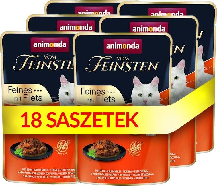 Animonda ANIMONDA Cat Vom Feinsten Adult Kaczka + filet z indyka saszetka 18x85g 1