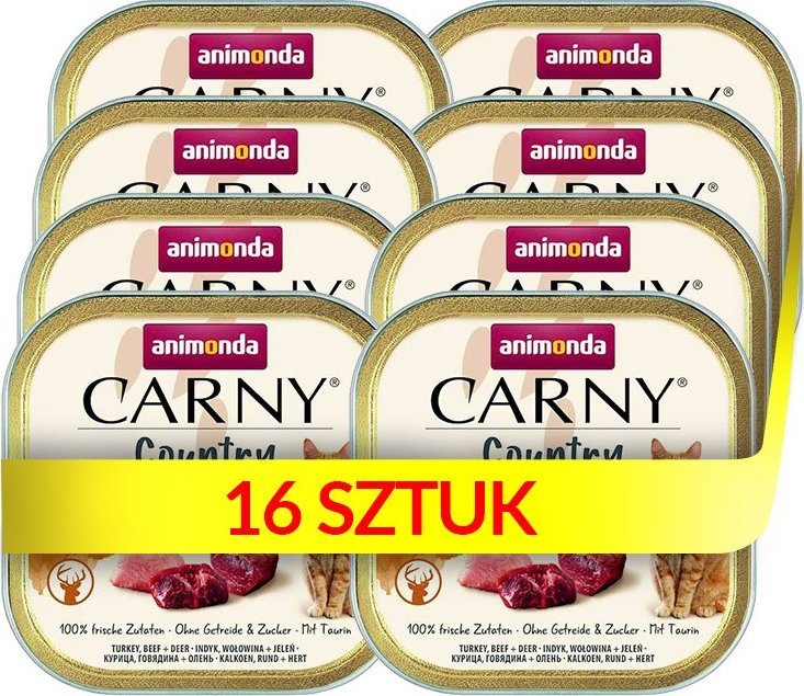 Animonda ANIMONDA Carny Country Adult Indyk, Wołowina i Jeleń 16x100g 1