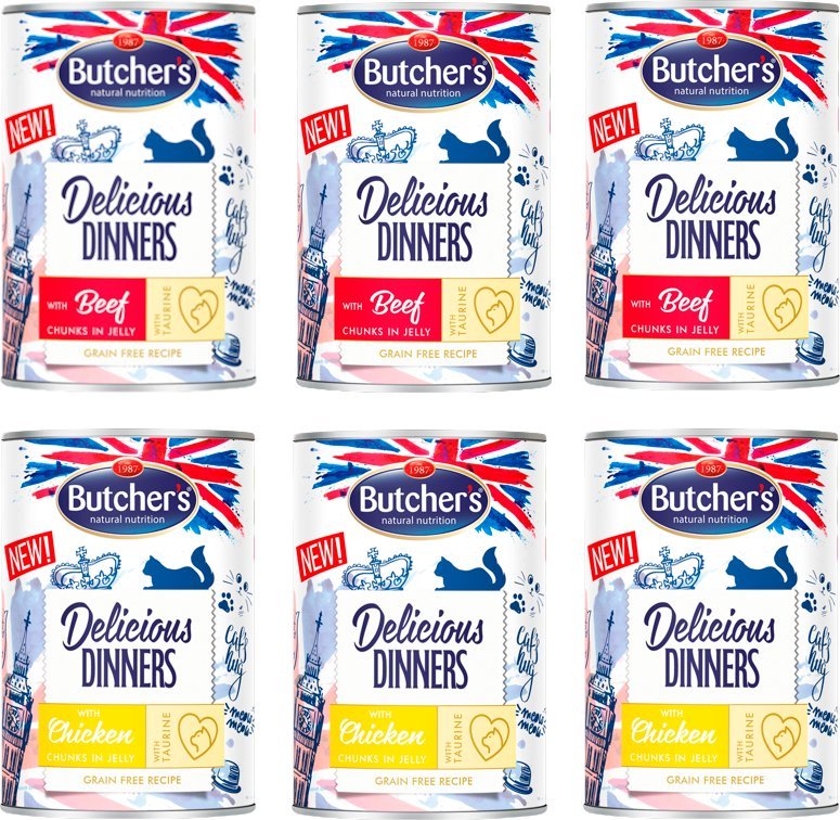 Butchers BUTCHER'S Delicious Dinners w galaretce 24x400g (kot) Mix smaków 1