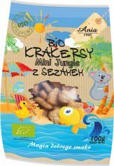 Ania Krakersy z sezamem MINI JUNGLE BIO 100g ANIA 1
