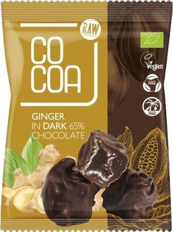 Cocoa IMBIR KANDYZOWANY W CIEMNEJ CZEKOLADZIE 65% BIO 70 g - COCOA 1