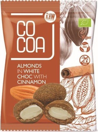 Cocoa MIGDAŁY W BIAŁEJ POLEWIE Z CYNAMONEM BIO 70g COCOA 1