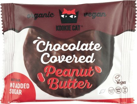 Kookie Cat CIASTKO WEGAN Z CZEKOLADĄ Z KREMEM Z ORZESZKÓW 50g BIO BEZ CUKRU I GLUTENU KOOKIE CAT 1