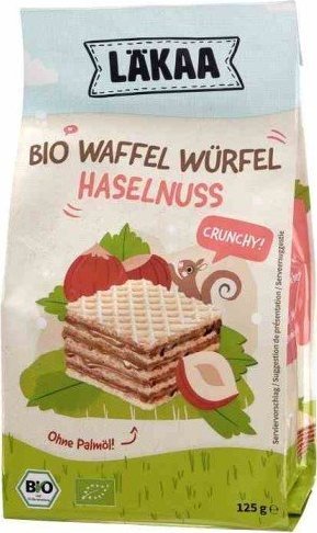 Lakaa Wafelki z kremem orzechowym BIO 125 g 1