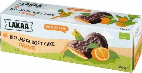 Lakaa Biszkopty z galaretką pomarańczową w polewie czekoladowej BIO 150 g 1