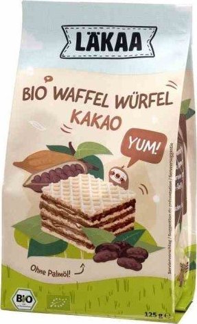 Lakaa Wafelki z kremem kakaowym BIO 125 g 1