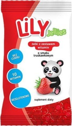 Lily Żelki z zestawem witamin o smaku truskawki LILY Jelly 30g. 1
