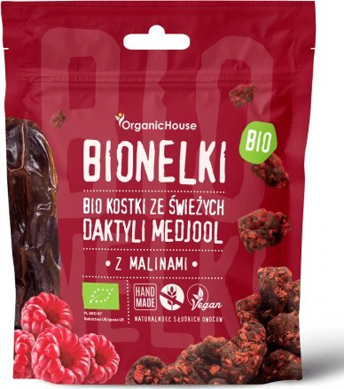 Organic House PRALINY DAKTYLOWE Z MALINAMI BG BIO 50 g ORGANIC HOUSE BIONELKI 1