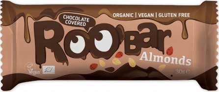 Roobar BATON MIGDAŁOWY POLEWA Z GORZKIEJ CZEKOLADY BIO 30g BEZGLUTENOWY ROOBAR 1