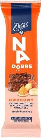 E.Wedel Baton owocowy Na Dobre w gorzkiej czekoladzie Wedel 34g. 1