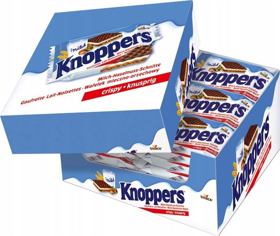 Storck Knoppers WAFLE z kremem ORZECHOWYM 24 SZTUKI x 25g 1