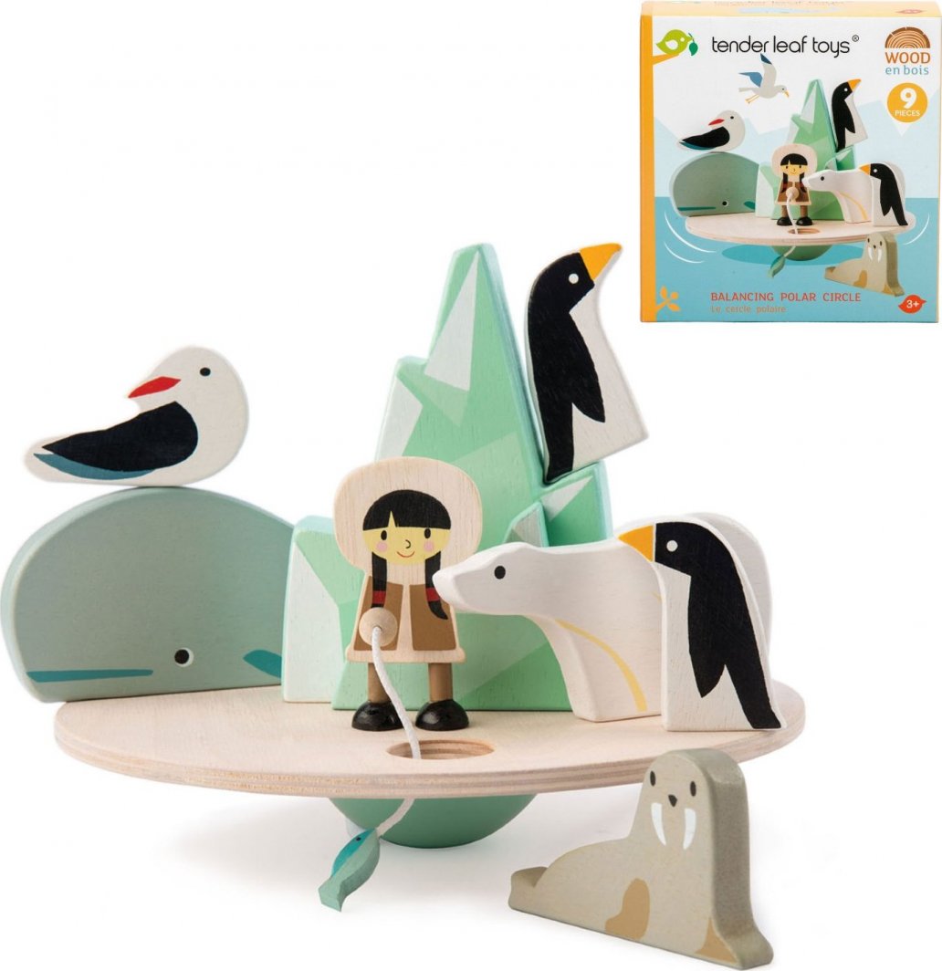 Tender Toys Gra zręcznościowa Balansujący Biegun Polarny Drewniana Tender Leaf Toys 1