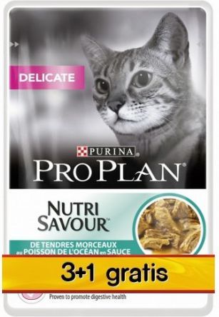 Nestle PRO PLAN saszetka 85g DELICATE 3+1gratis RYBA 1