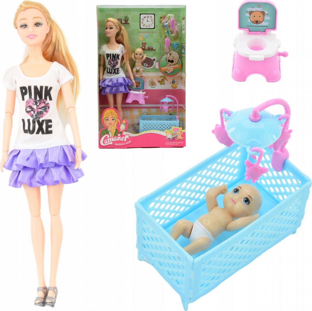 Skleplolki LALKA MAMA I BOBAS TYPU BARBIE AKCESORIA ZESTAW 1