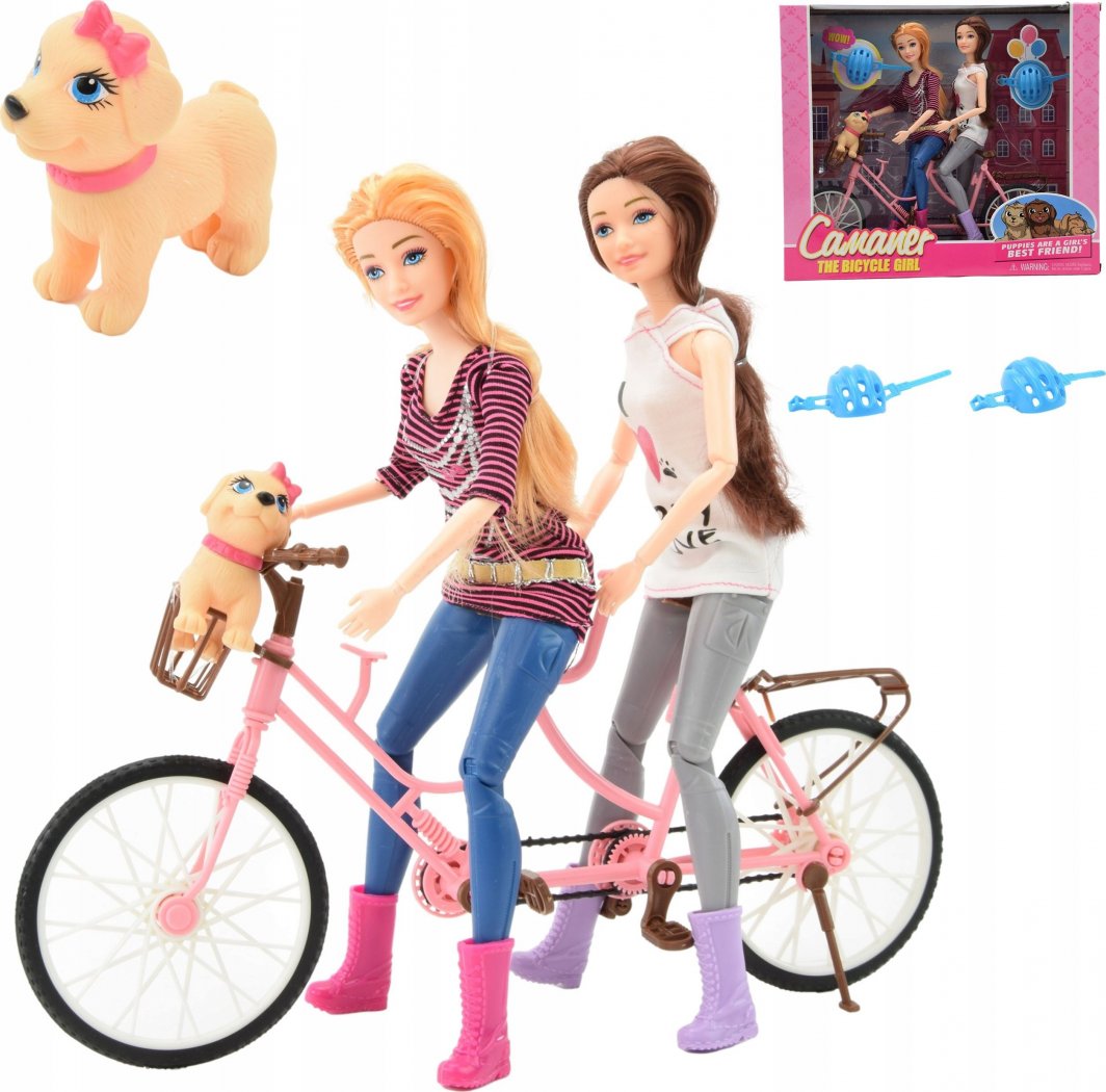Skleplolki LALKI TYPU BARBIE Z PIESKIEM NA ROWERZE ZESTAW 1