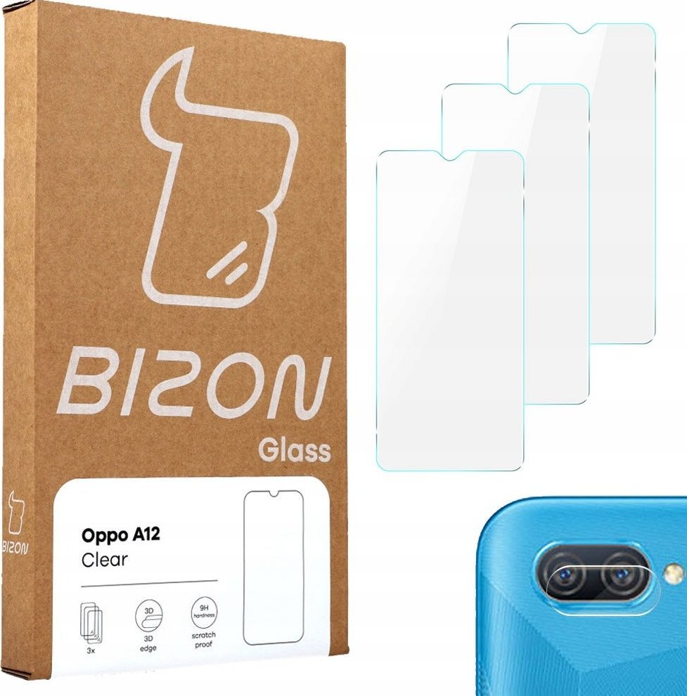 Bizon Szkło hartowane do Oppo A12, Bizon Glass Clear 1