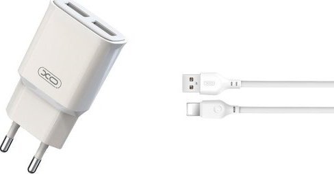 Ładowarka XO XO ładowarka sieciowa L92C 2x USB 2,4A biała + kabel Lightning 1