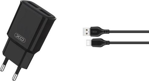 Ładowarka XO XO ładowarka sieciowa L92C 2x USB 2,4A czarna + kabel USB-C 1