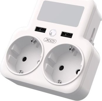 Ładowarka XO XO ładowarka sieciowa z rozdzielaczem gniazda WL09 2,4 A 2x USB biała LED 16A 4000W MAX 1
