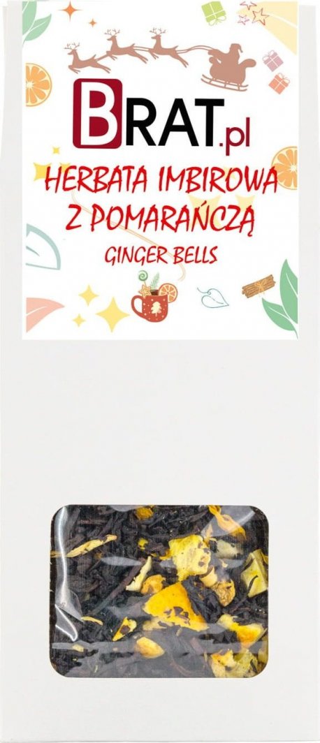 BRAT.PL PYSZNA Herbata imbirowa z pomarańczą - Ginger Bells 50g Z DODATKIEM AROMATYCZNEGO IMBIRU 1