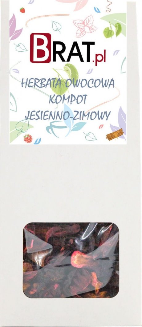 BRAT.PL Herbata owocowa - Kompot jesienno-zimowy 50g WZMACNIA UKŁAD ODPORNOŚCIOWY, WITAMINA C 1