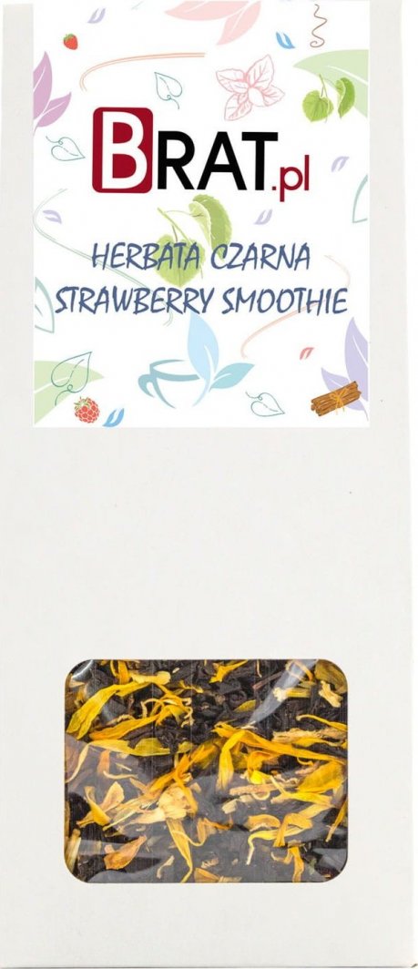 BRAT.PL AROMATYCZNA Herbata czarna - Strawberry Smoothie 50g NIEPOWTARZALNY SMAK 1